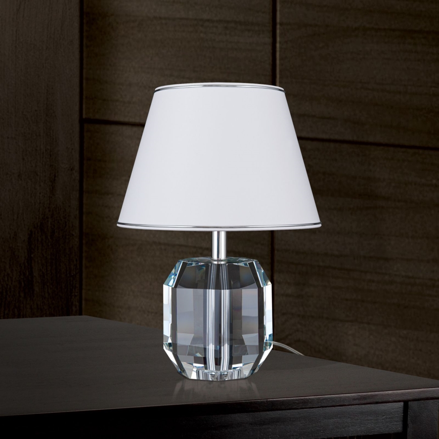 Lampe de table ALEXIS 1xE27/60W/230V blanc/chrome brillant/transparent