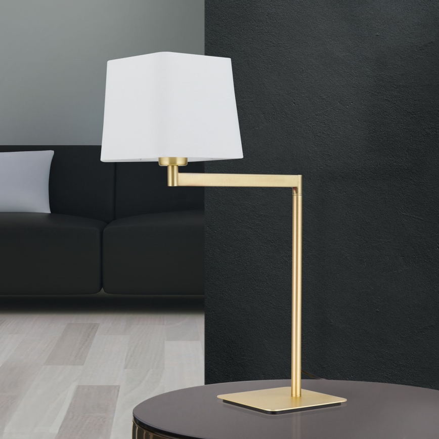 Tafellamp CARLTON 1xE27/40W/230V wit/goud