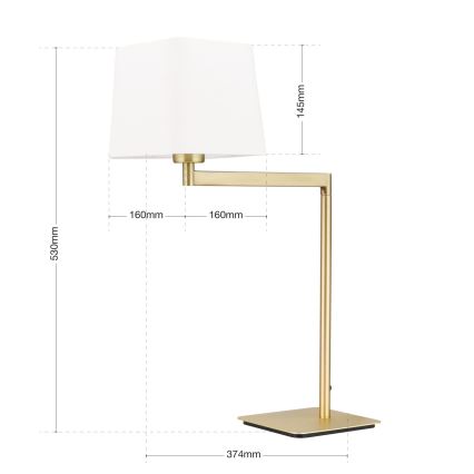 Tafellamp CARLTON 1xE27/40W/230V wit/goud