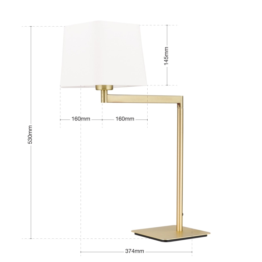 Tafellamp CARLTON 1xE27/40W/230V wit/goud