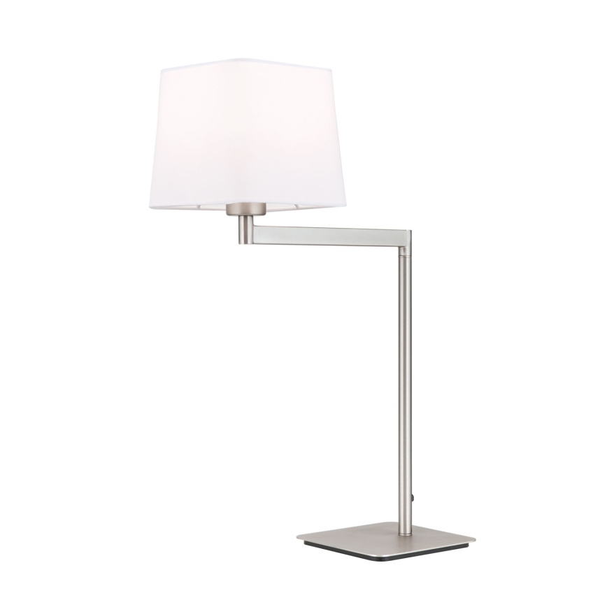 Tafellamp CARLTON 1xE27/40W/230V wit/mat chroom