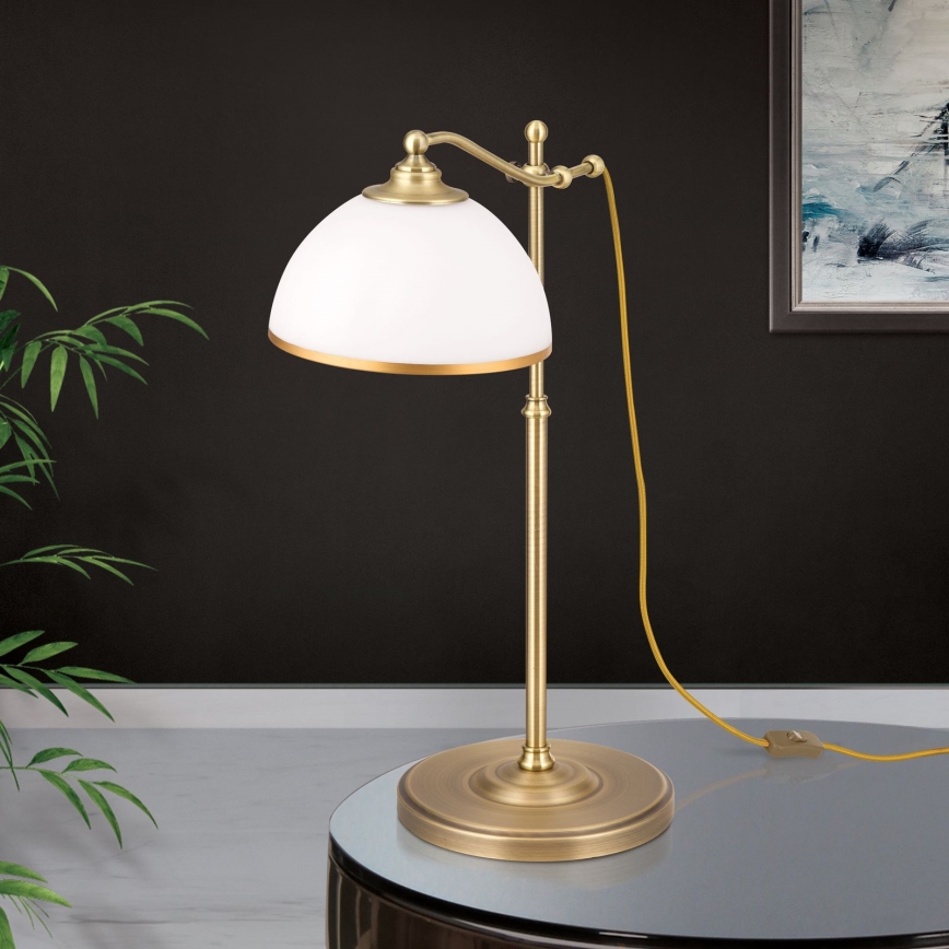 Lampe de table OLD LAMP 1xE27/40W/230V 65 cm blanc/laiton