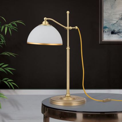 Lampe de table OLD LAMP 1xE27/40W/230V 65 cm blanc/laiton