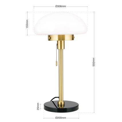 Tafellamp SPARTA 1xE27/40W/230V goud/zwart