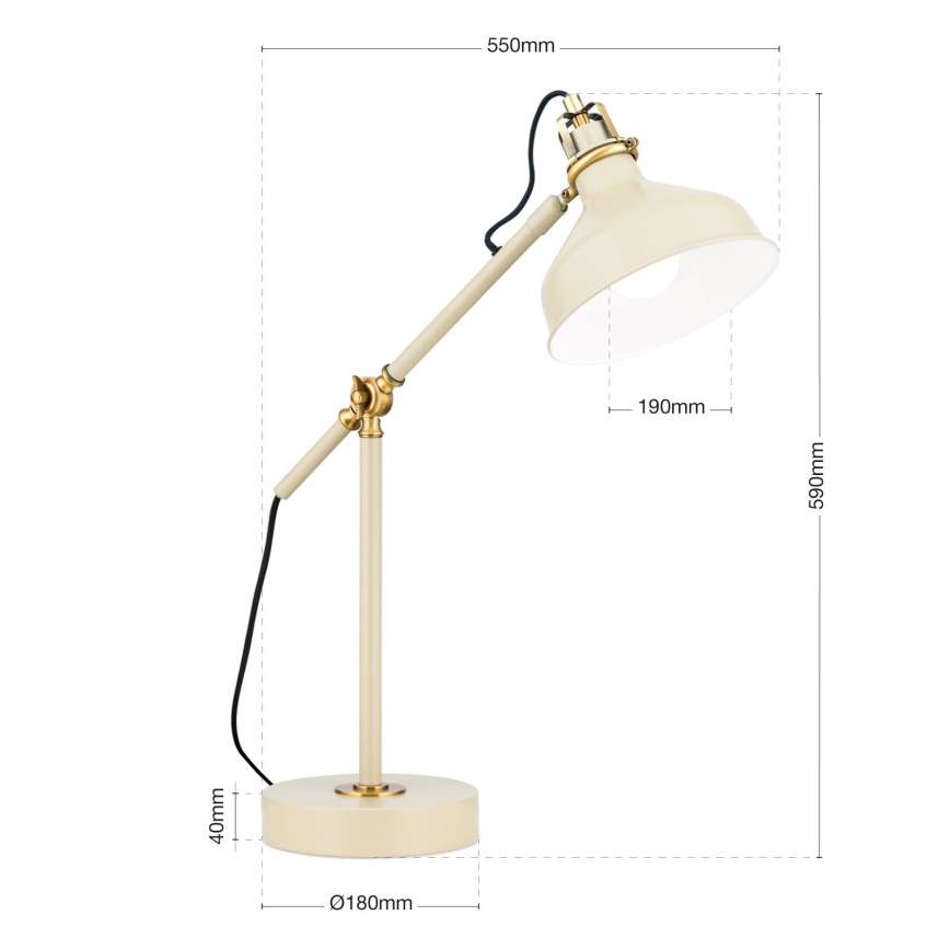 Tafellamp SCHILLER 1xE27/40W/230V crème/brons
