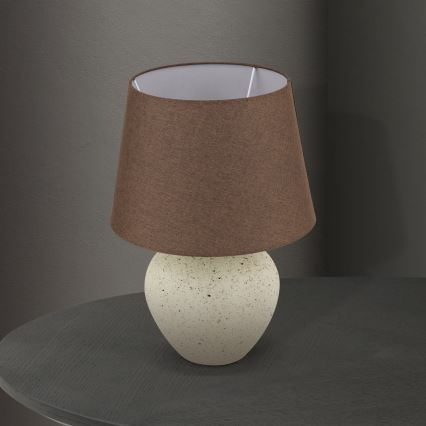 Lampe de table MASAI 1xE27/40W/230V céramique marron/beige