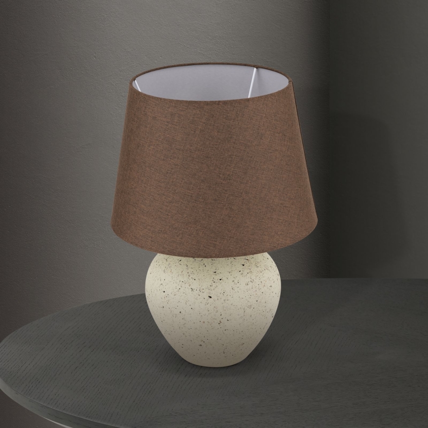 Tafellamp MASAI 1xE27/40W/230V keramiek bruin/beige