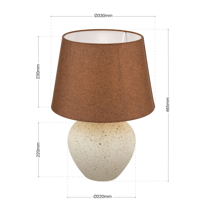 Tafellamp MASAI 1xE27/40W/230V keramiek bruin/beige