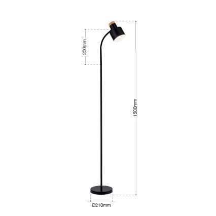 Lampadaire GILI 1xE27/40W/230V noir
