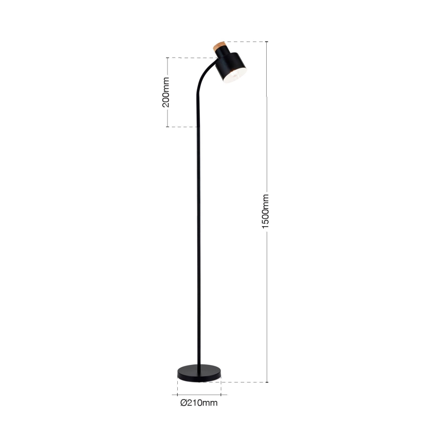 Lampadaire GILI 1xE27/40W/230V noir
