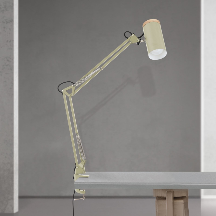 Lampe de table à pince GILI 1xE27/40W/230V verte