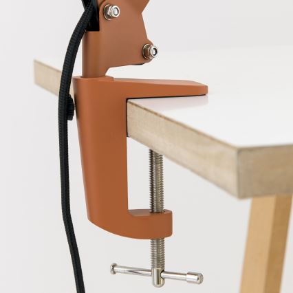 Lampe de table à pince GILI 1xE27/40W/230V, finition brique