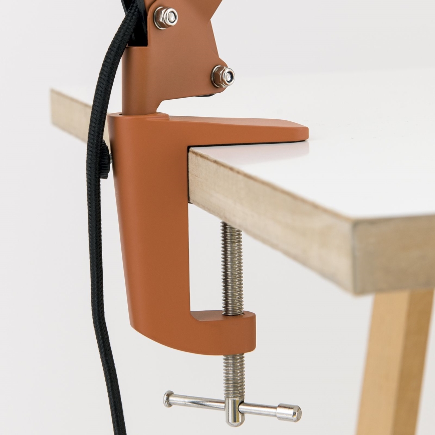 Lampe de table à pince GILI 1xE27/40W/230V, finition brique