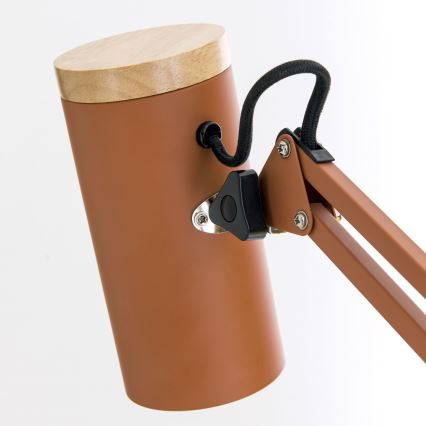 Lampe de table à pince GILI 1xE27/40W/230V, finition brique