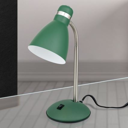 Lampe de table SCHOOL 1xE27/40W/230V vert/chrome mat