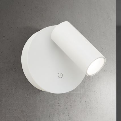 Spot mural tactile LED dimmable rechargeable LUXY LED/1W/5V 2200 mAh 2700/3000/4000K blanc