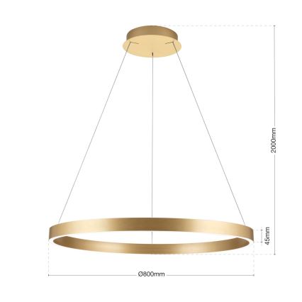 dimbare LED-kroonluchter met kabelophanging KOLK LED/80W/230V 2700/3000/4000K Ø 80 cm goudkleurig