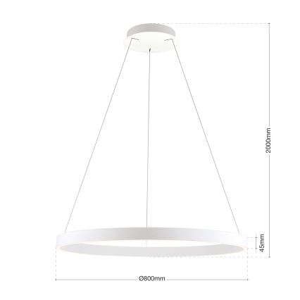 dimbare LED-hanglamp aan een kabel KOLK LED/80W/230V 2700/3000/4000K Ø 80 cm wit