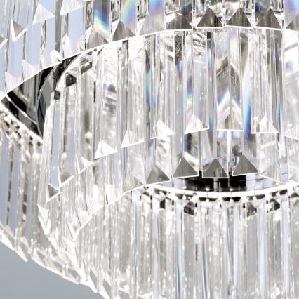 LED Dimbare kristallen plafondlamp PRISM LED/80W/230V Ø 55 cm glanzend chroom