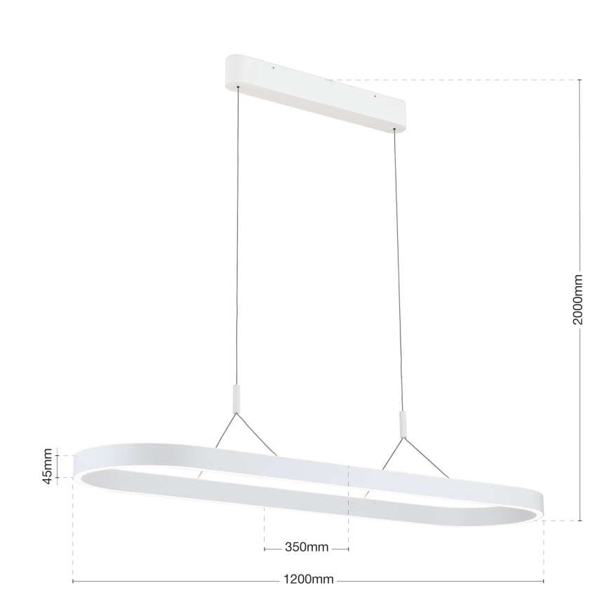 LED-kroonluchter aan kabel CARRARA LED/80W/230V 2700/3000/4000K wit