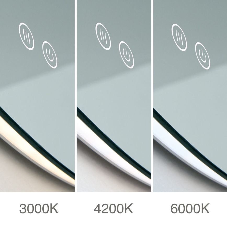 LED-badkamerspiegel, verwarmd, wandmodel met achtergrondverlichting FOCUS LED/27W/230V 3000/4200/6000K Ø 80 cm IP44