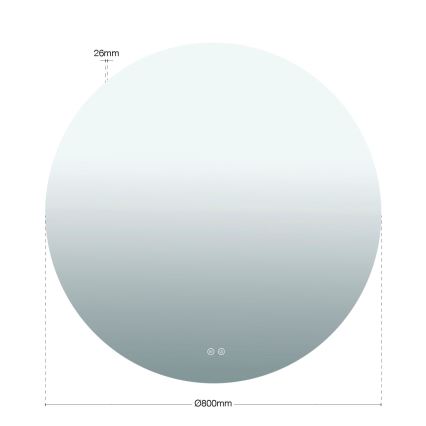 LED-badkamerspiegel, verwarmd, wandmodel met achtergrondverlichting FOCUS LED/27W/230V 3000/4200/6000K Ø 80 cm IP44