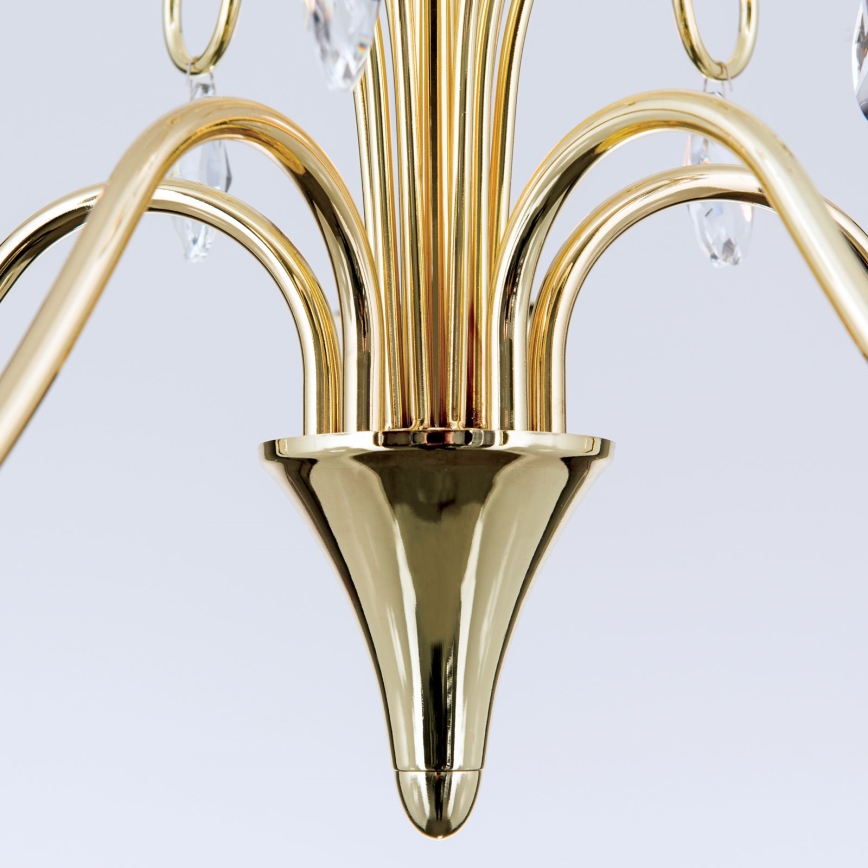 Kristallen hanglamp aan een ketting ALESSIA 5xE14/40W/230V goud