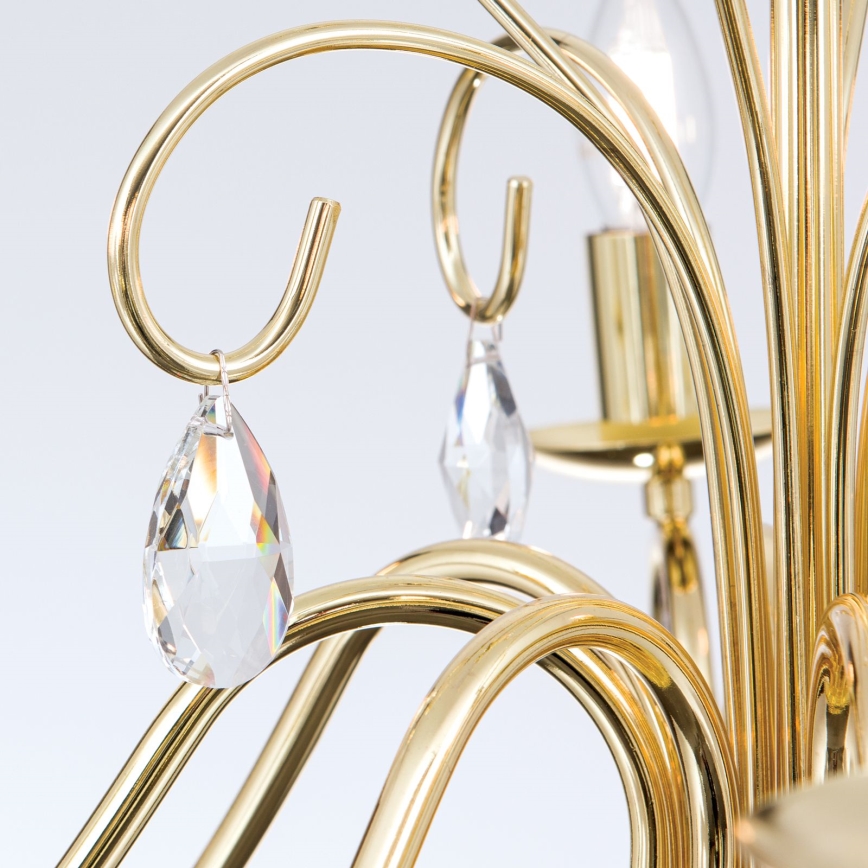 Kristallen hanglamp aan een ketting ALESSIA 8xE14/40W/230V goud