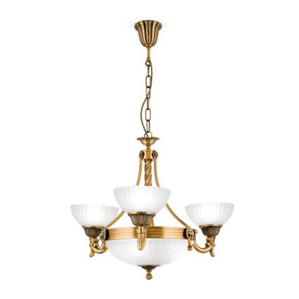 Hanglamp aan een ketting ROCCA 6xE27/60W/230V diameter 64 cm brons/wit