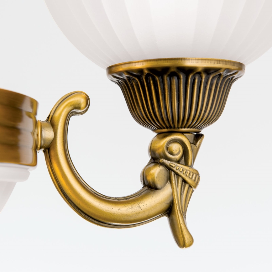 Hanglamp aan een ketting ROCCA 6xE27/60W/230V diameter 64 cm brons/wit
