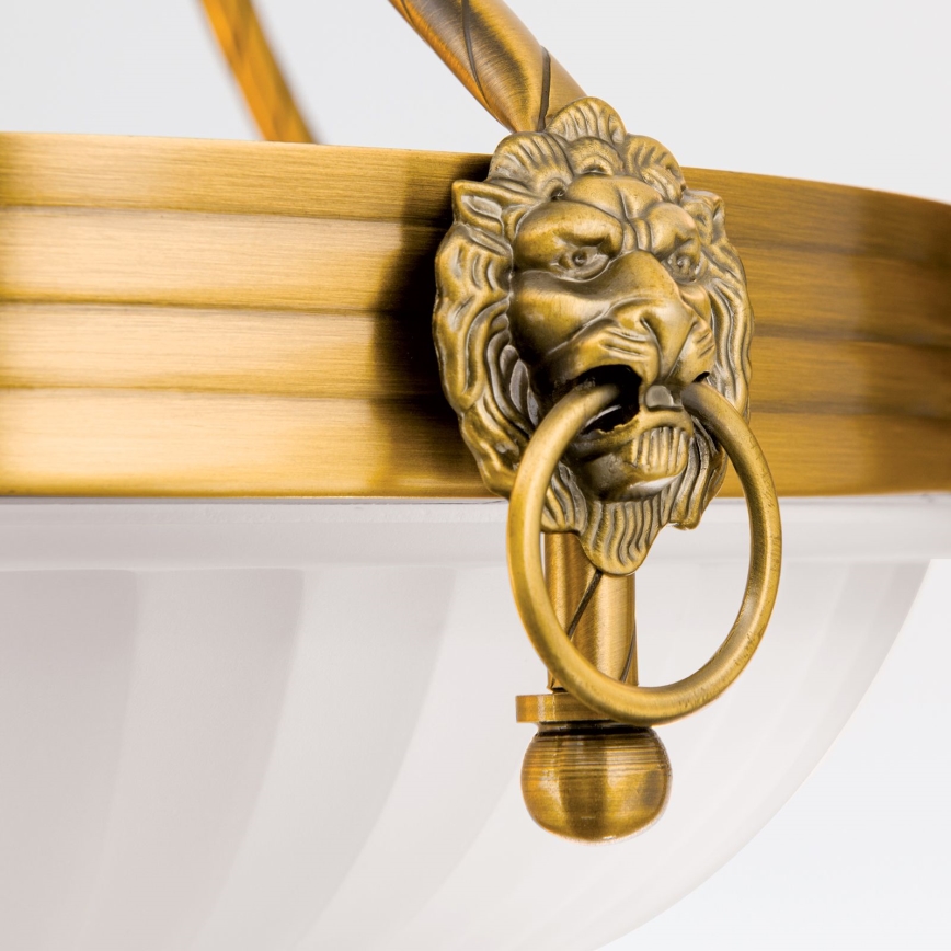 Hanglamp aan een ketting ROCCA 6xE27/60W/230V diameter 64 cm brons/wit