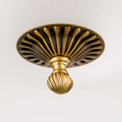 Suspension chaîne ROCCA 9xE27/60W/230V d. 75 cm bronze/blanc