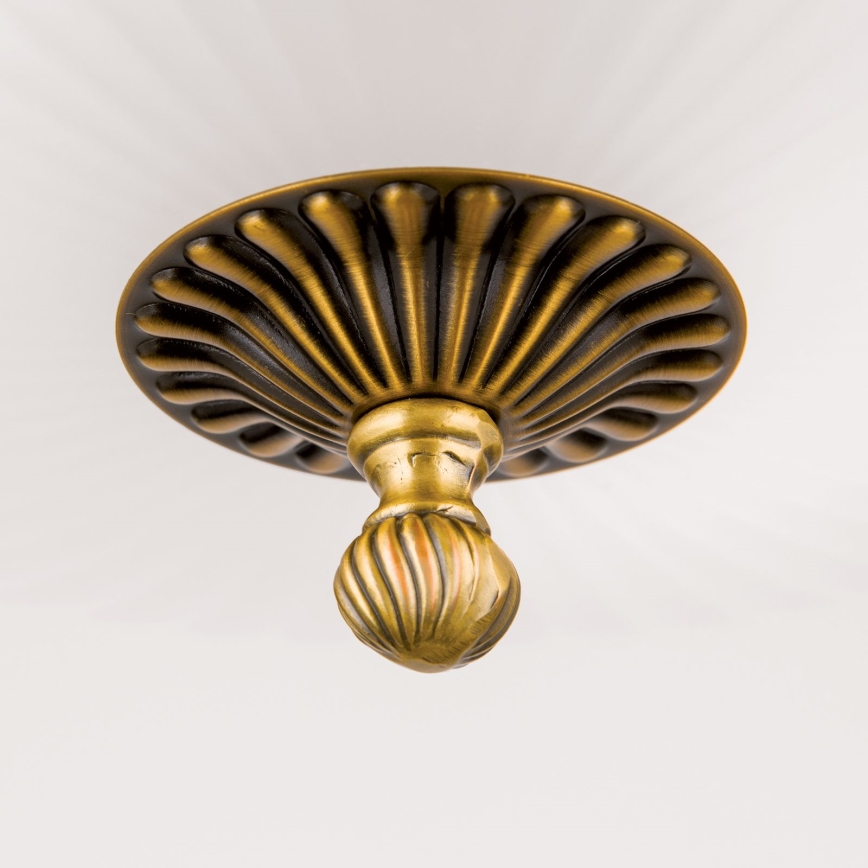 Suspension chaîne ROCCA 9xE27/60W/230V d. 75 cm bronze/blanc