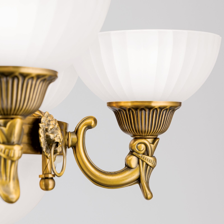 Suspension chaîne ROCCA 9xE27/60W/230V d. 75 cm bronze/blanc