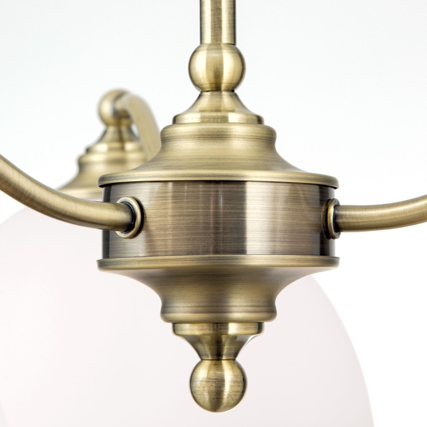 Hanglamp aan een ketting OLD LAMP 3xE27/40W/230V diameter 65 cm wit/messing