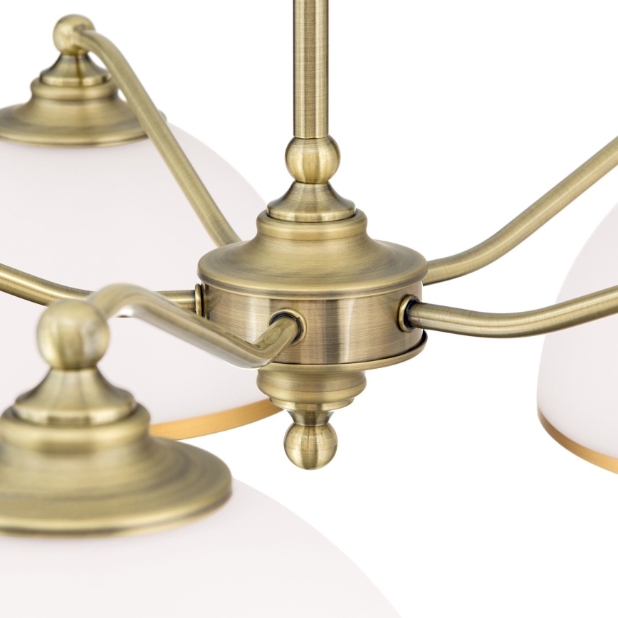 Hanglamp aan een ketting OLD LAMP 5xE27/40W/230V diameter 75 cm wit/messing