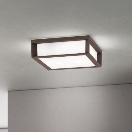 Luminaire extérieur HENRY 2xE27/15W/230V 26x26 cm IP44 marron