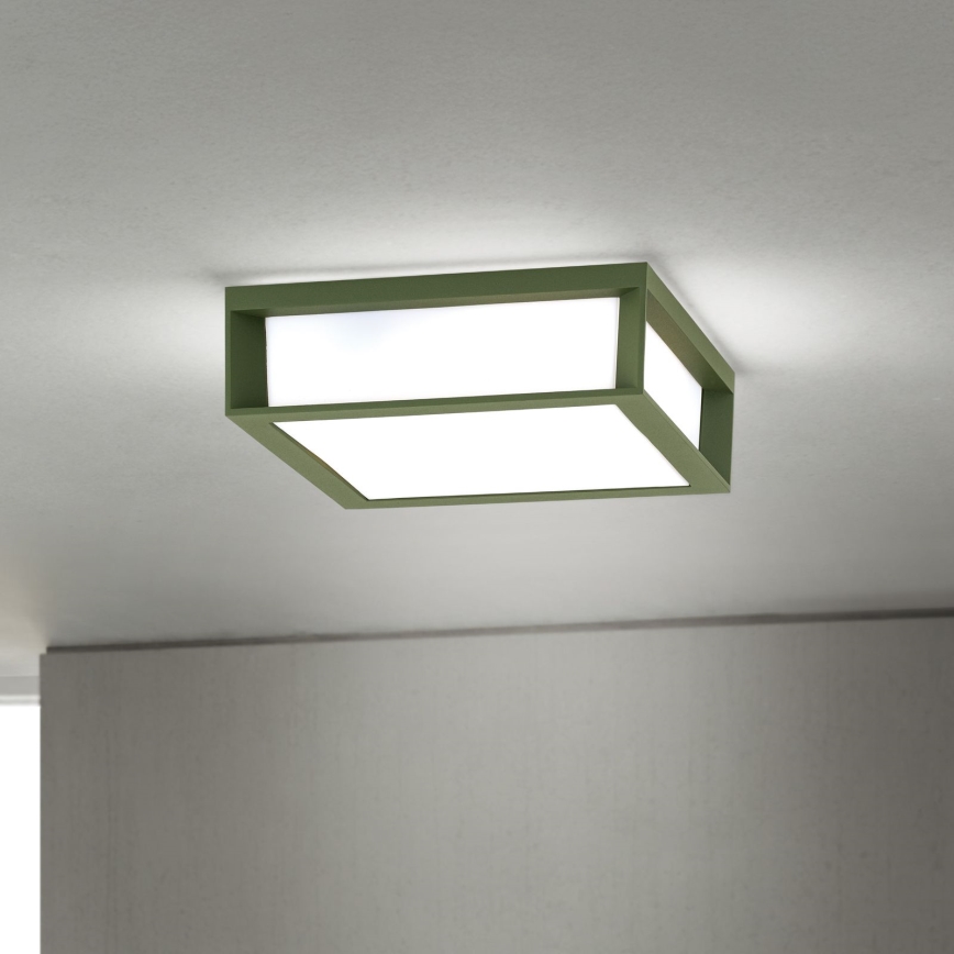 Luminaire d'extérieur HENRY 2xE27/15W/230V 26x26 cm IP44 vert