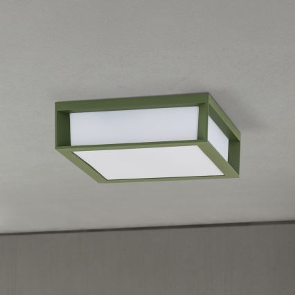 Luminaire d'extérieur HENRY 2xE27/15W/230V 26x26 cm IP44 vert