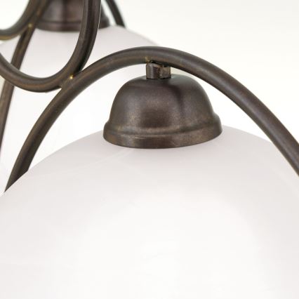 Lustre sur chaîne RULA 3xE27/40W/230V Ø 70 cm blanc/bronze