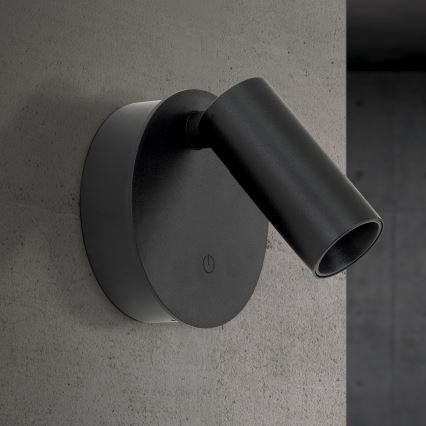 LED dimbare oplaadbare aanraakgevoelige wandspot LUXY LED/1W/5V 2200 mAh 2700/3000/4000K zwart