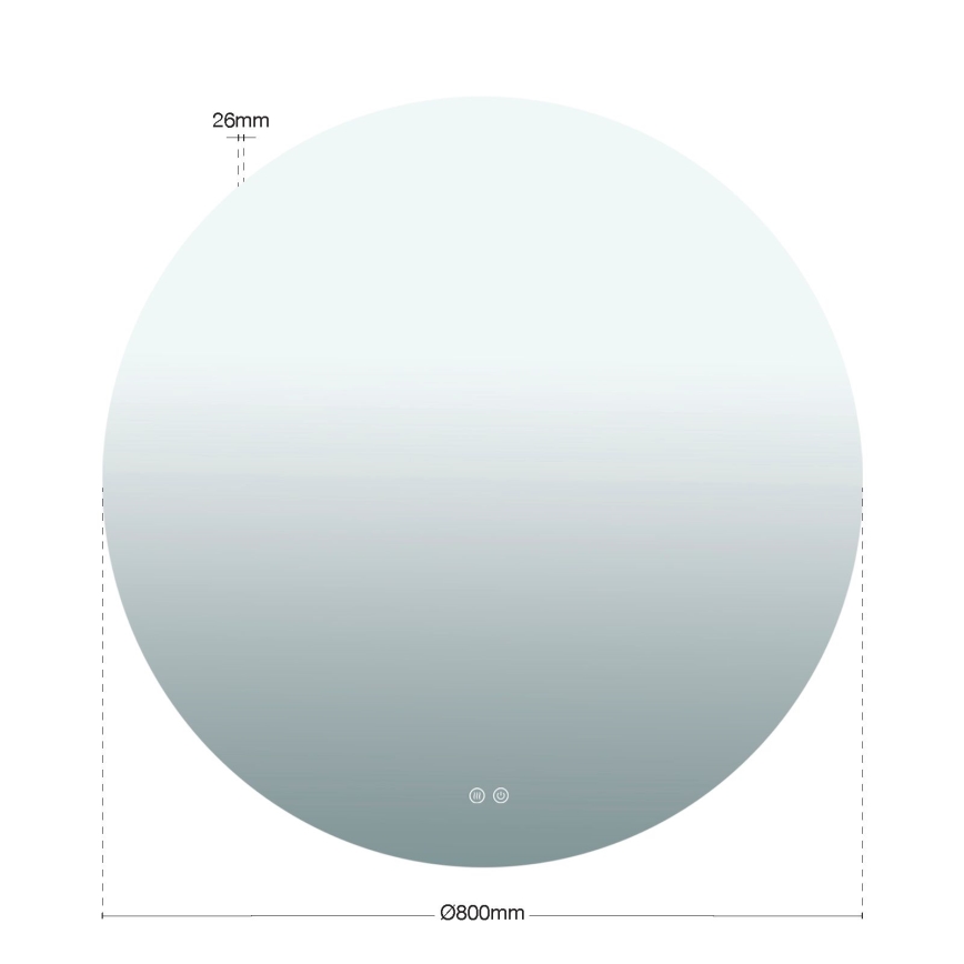 Miroir mural chauffant de salle de bains LED avec rétroéclairage FOCUS LED/27W/230V 3000/4200/6000K Ø 80 cm IP44