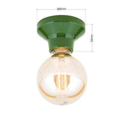 Plafondlamp FROST 1xE27/60W/230V groen