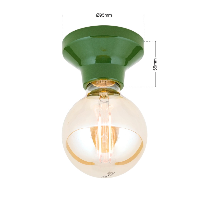 Plafondlamp FROST 1xE27/60W/230V groen