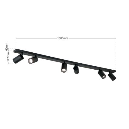 Plafondspot SEAN 6xGU10/13W/230V zwart