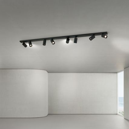 Plafonnier à spots SEAN 8x GU10/13W/230V, noir