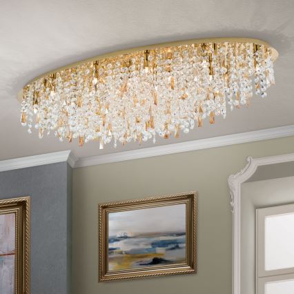 Plafonnier en cristal CRYSTALRIVER 21xG9/40W/230V doré