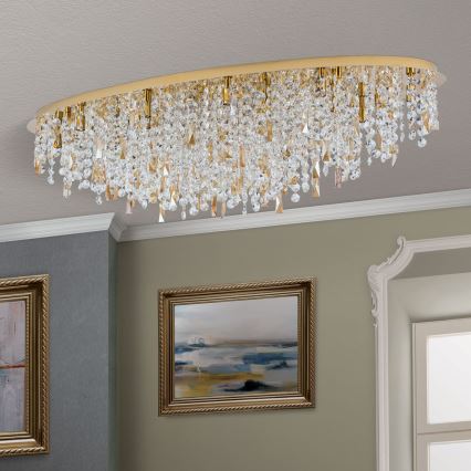 Plafonnier en cristal CRYSTALRIVER 21xG9/40W/230V doré