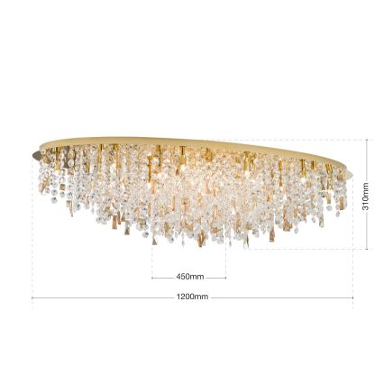 Plafonnier en cristal CRYSTALRIVER 21xG9/40W/230V doré