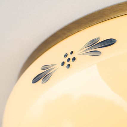 Plafonnier LANDHAUS 3xE27/60W/230V Ø 35 cm bronze/beige/bleu